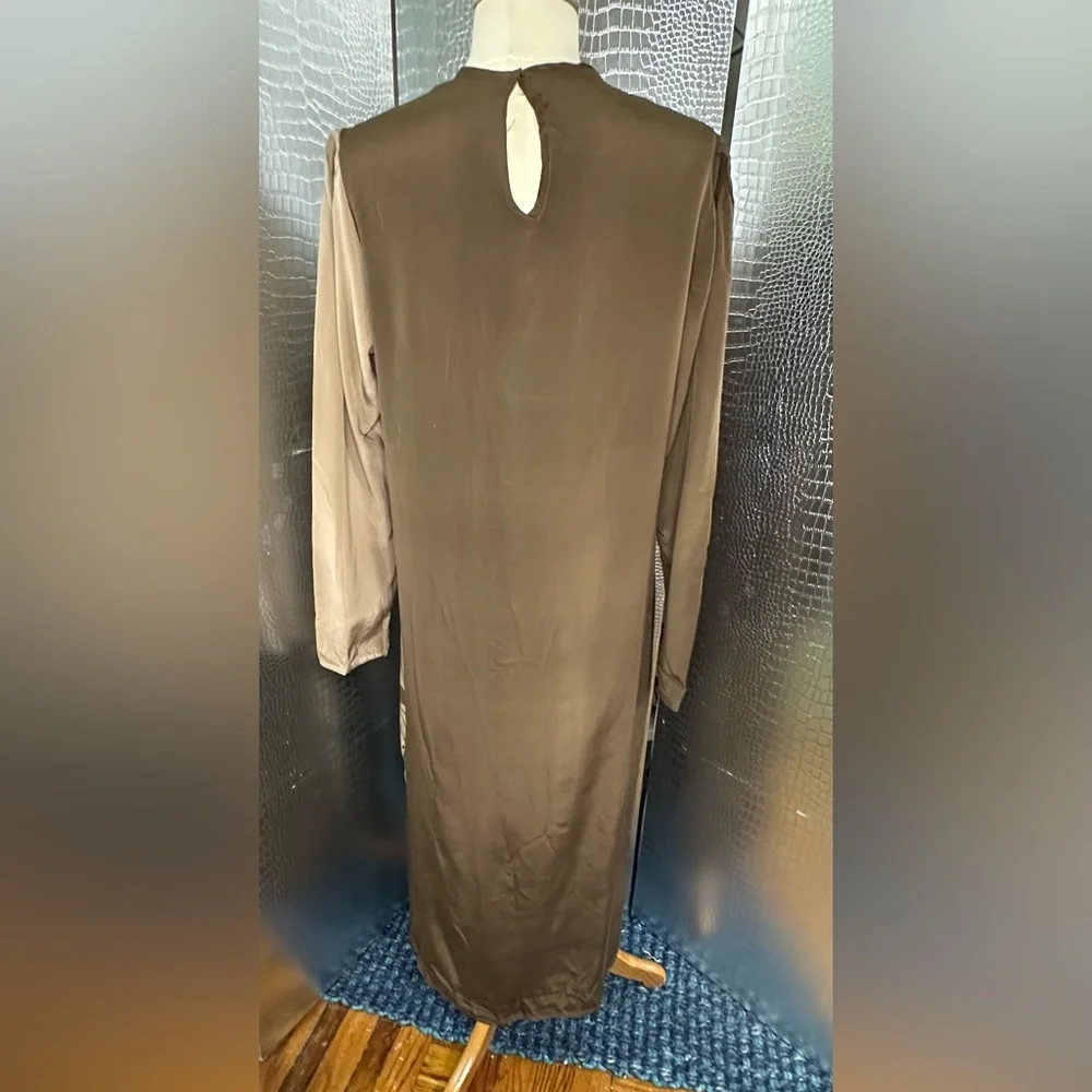 I Magnin Nicole LTD Vintage Silk Artistic Floral Long Sleeve Dress Size 12 - Picture 5 of 8